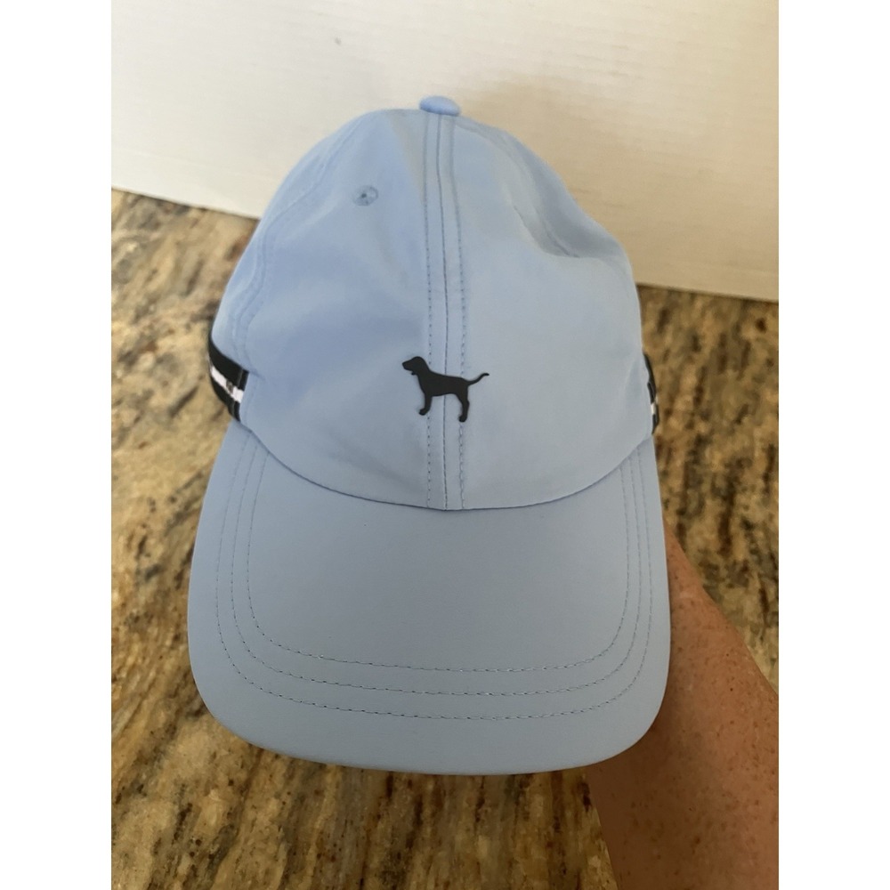 The Black Dog  PINK Hat Cap Strap Back Womens One Size Blue Dog Logo Baseball
